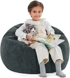 Nobildonna Bean Bag Chair Cover (No Filler) For Kids And Adults. Extra Large 300L Beanbag Stuffed Animal Storage Soft Premium Corduroy -Safavieh Furnitue Shop 515EofYPKuS. AC