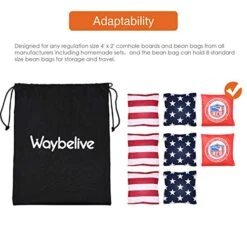 Waybelive 2 Pieces Bean Bag Game Carrying Bag, Canvas Cornhole Carrying Case With Cornhole Bean Bag Tote Carry Case, Weatherproof Bags, Black -Safavieh Furnitue Shop 515FkFNeSfL