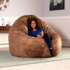 Jaxx 6 Foot Cocoon - Large Bean Bag Chair For Adults, Charcoal -Safavieh Furnitue Shop 515JieyFuNL. AC