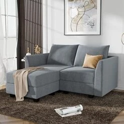 HONBAY Reversible Sectional Sofa With Chaise Modern Fabric Modular Sofa Couch With Ottoman L Shaped Couch With Storage Seat For Small Space, Grey 10 HONBAY Reversible Sectional Sofa With Chaise Modern Fabric Modular Sofa Couch With Ottoman L Shaped Couch With Storage Seat For Small Space, Grey -Safavieh Furnitue Shop 5162gWFgtKL. AC