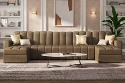 HONBAY Modular Sectional Sofa U Shaped Couch With Reversible Chaise Oversized Modular Sofa With Ottoman, Dark Grey -Safavieh Furnitue Shop 516iyBP5C8L. AC