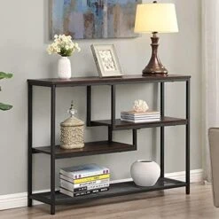 FIVEGIVEN Narrow Console Table For Entryway Hallway Table With Storage Shelves For Living Room Espresso Industrial -Safavieh Furnitue Shop 5174r73eTL. AC