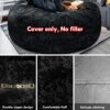 LapEasy Giant Bean Bag Chair Cover(Cover Only,No Filler),Oversized Round Soft Fluffy PV Velvet Washable Lazy Sofa Bean Bag Bed Cover For Adults, Living Room Bedroom Furniture Outside Cover(Drak Grey)