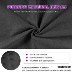 TYBOATLE Mid-Century Modern Living Room Sectional Sofa Sets 3 Pieces, Tufted Linen Fabric USB Loveseat Couch W/ 2 Cupholders And 2 Accent Armchairs For Living Room, Bedroom, Apartment (Dark Grey) -Safavieh Furnitue Shop 517VDTvyB8L