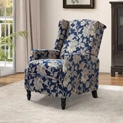 TINA'S HOME Set Of 2 Recliner Sofa Chair Fabric Upholstered For Living Room Leisure And Entertainment,Navy Checkerboard -Safavieh Furnitue Shop 518ZaMfRFCL. AC