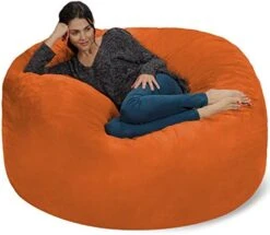 Chill Sack Bean Bag Chair: Giant 5' Memory Foam Furniture Bean Bag - Big Sofa With Soft Micro Fiber Cover - Charcoal -Safavieh Furnitue Shop 518fpVjCOEL. AC