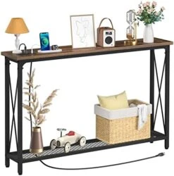 Yoobure Console Tables Entryway 47.3" Sofa Tables Narrow Long Entry Table With USB Ports Behind Couch Entrance Hallway Table With Stable Metal Support Living Room, Rustic Brown 12 Yoobure Console Tables Entryway 47.3" Sofa Tables Narrow Long Entry Table With USB Ports Behind Couch Entrance Hallway Table With Stable Metal Support Living Room, Rustic Brown -Safavieh Furnitue Shop 518rPhYz5wL. AC