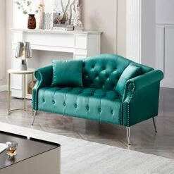 Homtique Sofa Set For Living Room 2 Piece, Modern Velvet Loveseat Sofa Set Upholstered Button Tufted Nailhead Trimming Rolled Arm And Metal Legs, Velvet Sofa Couch With 4 Pillows For Home (Beige) 22 Homtique Sofa Set For Living Room 2 Piece, Modern Velvet Loveseat Sofa Set Upholstered Button Tufted Nailhead Trimming Rolled Arm And Metal Legs, Velvet Sofa Couch With 4 Pillows For Home (Beige) -Safavieh Furnitue Shop 518tRMKM nL. AC