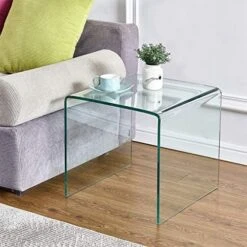 Glass End Side Table For Living Room Nightstand Bedside Table Small Coffee Table(19.7" X15.7x17.7) (20x16x18) -Safavieh Furnitue Shop 5197fHqFp8L. AC