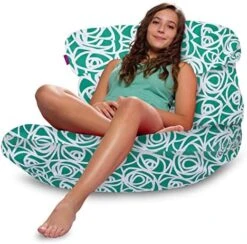 Posh Creations Laguna Lounger Teens, Kids And Adults For Bedrooms And Dorm Rooms, Large Bean Bag Chair, Soft Nylon-Pink -Safavieh Furnitue Shop 519QeQhD39L. AC