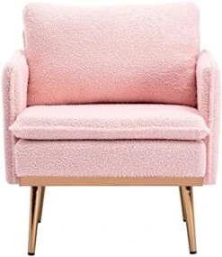 HOMEFUN Accent Chair Set Of 2, Velvet Wingback Armchair Modern Upholstered Single Sofa With Metal Legs For Living Room Bedroom Nursery, Beige -Safavieh Furnitue Shop 519QoIHGfWL. AC