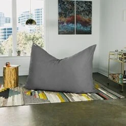 Jaxx Pillow Saxx 5.5-Foot - Huge Bean Bag Floor Pillow And Lounger, Charcoal -Safavieh Furnitue Shop 519ZQ7ktfxL