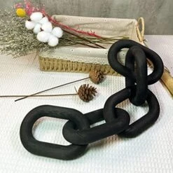 Hanlin Wood Chain Link Decor - Hand Carved Boho Decorative Chain, Farmhouse Decor, Sustainable Pine, Coffee Table Shelf For Home Living Room (White) 10 Hanlin Wood Chain Link Decor - Hand Carved Boho Decorative Chain, Farmhouse Decor, Sustainable Pine, Coffee Table Shelf For Home Living Room (White) -Safavieh Furnitue Shop 51A4zFKaf L. AC