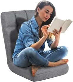 FLOGUOR 6-Position Adjustable Floor Chair With Back Support Adult Padded Floor Seats For Gaming Meditation Indoor Chaise Lounge Chair For Living Room, Bedroom JT8858-GR-US -Safavieh Furnitue Shop 51Aj5npAcVL. AC
