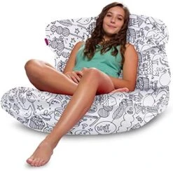 Posh Creations Laguna Lounger Teens, Kids And Adults For Bedrooms And Dorm Rooms, Large Bean Bag Chair, Soft Nylon-Pink -Safavieh Furnitue Shop 51Alb4EQ44L. AC