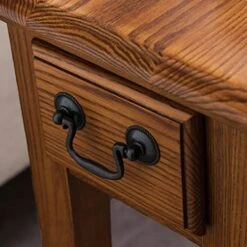 Leick Home 9017-MED One Drawer Narrow Side Table With Shelf, Hand Applied Rustic Oak Finish 10 In X 24 In X 24 In -Safavieh Furnitue Shop 51B1S3XA1RL