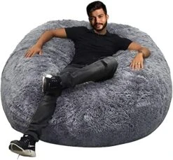 HWIVGKU Bean Bag Chairs, Giant Bean Bag Chair For Adults, 4ftbean Bag CoverComfyBean Bag Bed (No Filler, Cover Only) Fluffy Lazy Sofa (White), 4ft(120 * 65cm) -Safavieh Furnitue Shop 51B5sjiNCWL. AC
