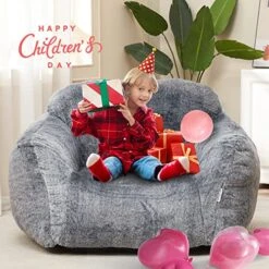 Homguava Giant Bean Bag Chair Sofa High-Density Foam Filled Sofa Chair Large Lazy BeanBag Sofa With Armrests For Living Room, Bedroom (Grey) -Safavieh Furnitue Shop 51C6d3i4cVL