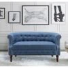 Rosevera Chancy Reading Small Armchair Arm Living Set Accent Club Room Barrel Chairs Bedroom Loveseat, Standard, Blue Sofa