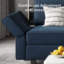 Belffin Modular Velvet Sectional Sofa With Storage Seat Oversized U Shaped Couch With Reversible Chaise Sofa Set With Ottoman Blue -Safavieh Furnitue Shop 51CDMZAJPrL