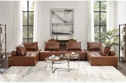 Volans Sherpa Fleece Sectional Sofa, Mid Century Modern Upholstered Square Modular Sectional Sofa Couch With Two Removable Non-Slip Pillows, Living Room Sofa Set, Grey, 1 Pcs -Safavieh Furnitue Shop 51ChP1AJWfL. AC