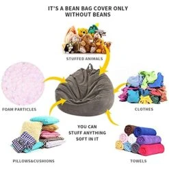 Nobildonna Bean Bag Chair Cover (No Filler) For Kids And Adults. Extra Large 300L Beanbag Stuffed Animal Storage Soft Premium Corduroy -Safavieh Furnitue Shop 51DAjNaHrGL