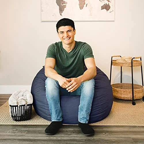 Big Joe Fuf Medium Foam Filled Bean Bag Chair With Removable Cover, Cobalt Lenox, 3ft Big 2 Big Joe Fuf Medium Foam Filled Bean Bag Chair With Removable Cover, Cobalt Lenox, 3ft Big - Image 2