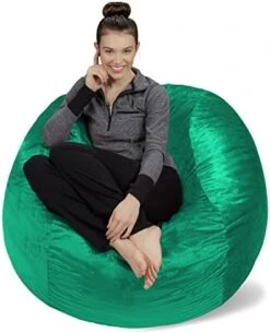 Sofa Sack - Plush, Ultra Soft Bean Bag Chair - Memory Foam Bean Bag Chair With Microsuede Cover - Stuffed Foam Filled Furniture And Accessories For Dorm Room - Charcoal 4' -Safavieh Furnitue Shop 51EKwpiuzYL. AC