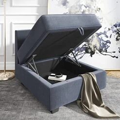 HONBAY Modular Sectional Sofa With Reversible Chaises Sofa With Ottoman U Shaped Sectional Couch For Living Room, Bluish Grey -Safavieh Furnitue Shop 51EiEndGYsS