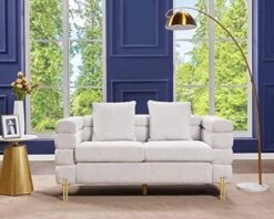 AMERLIFE Sofa, 2 Piece Sofa Set, Loveseat Set- Oversize Sofa Couch, Comfy Sofa For Living Room- Bouclé Deep Seat Sofa, White Sofa -Safavieh Furnitue Shop 51FaLmBrT4L. AC