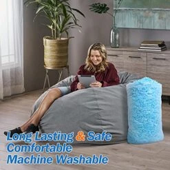 Amorstra Bean Bag Filler Shredded Memory Foam Filling 10 Pounds, Pillow Stuffing Bean Bag Refill Material For Pouf Ottoman Couch Cushion Dog Bed Stuffed Animals And Art Crafts - Blue -Safavieh Furnitue Shop 51G9Mppja9L