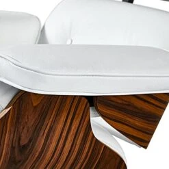 GENERIC Mid Century Lounge Chair With Ottoman, Genuine Leather Classic Modern Chair With 8-Layer Palisander Wood And Aluminum Base For Living Room Office Study Lounge (Palisander And White, Standard Size) -Safavieh Furnitue Shop 51G9yUbysES