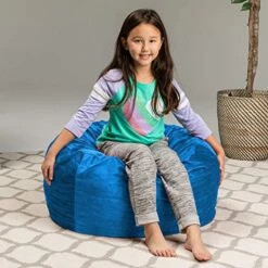 Sofa Sack - Plush, Ultra Soft Kids Bean Bag Chair - Memory Foam Bean Bag Chair With Microsuede Cover - Stuffed Foam Filled Furniture And Accessories For Kids Room - 2' Royal Blue -Safavieh Furnitue Shop 51GGsbzBtZL
