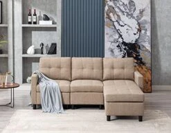 Moxeay Convertible Sectional Sofa With Ottoman Modular Sectional Sofa L Shaped Couch 6 Seater Sectional Couches For Living Room Apartment, Dark Grey -Safavieh Furnitue Shop 51H9qhlhYYL. AC