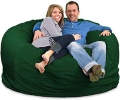 ULTIMATE SACK 6000 (6 Ft.) Bean Bag Chair Cover In Multiple Colors: Cover ONLY. (6000, Navy Suede) -Safavieh Furnitue Shop 51HAFHfpEtL. AC