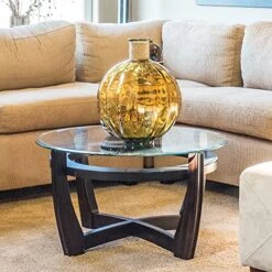 30" Inch Round Glass Table Top 1/2" Thick Tempered Beveled Edge By Fab Glass And Mirror -Safavieh Furnitue Shop 51HxfG6icCL