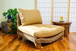 XoticBrands Seagrass Meditation Yoga Chair - Natural With Cream Cushion -Safavieh Furnitue Shop 51IWiaCHPML