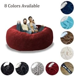 SOXOCE Bean Bag Cover, 6ft, PV Velvet Brown RoundBean Bag Chairs (No Filler) - Comfy Big Bean Bag Chair Covers For Kids, Teens, & Adults - Cover ONLY -Safavieh Furnitue Shop 51JBCoRtrtL