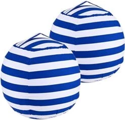 2-pack Stuffed Animal Storage Bean Bags For Kids Room Empty Animal Beanbag Chair Covers Only Without Filling Small Storage Bags For Toddlers, Children, Boys, Girls Room Decor, White Grey Blue Stripes -Safavieh Furnitue Shop 51JUd06wuML. AC