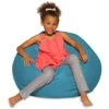 Big Comfy Bean Bag Chair: Posh Large Beanbag Chairs With Removable Cover For Kids, Teens And Adults - Polyester Cloth Puff Sack Lounger Furniture For All Ages - 27 Inch - Heather Teal