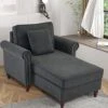 Springfavor Chaise Lounge Indoor 28.5" Width Chaise Lounger Chair Living Room Chair With Nailhead Trim Upholstered Recliner Lounge Sleeper Sofa