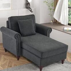 Springfavor Chaise Lounge Indoor 28.5" Width Chaise Lounger Chair Living Room Chair With Nailhead Trim Upholstered Recliner Lounge Sleeper Sofa -Safavieh Furnitue Shop 51K7uYOyq4L. AC