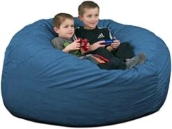 ULTIMATE SACK 4000 (4 Ft.) Bean Bag Chair: Giant Foam-Filled Furniture - Machine Washable Covers, Durable Inner Liner, 100% Virgin Foam. Comfy Bean Bag Chair. (Black, Suede) -Safavieh Furnitue Shop 51KSq7pteqL. AC