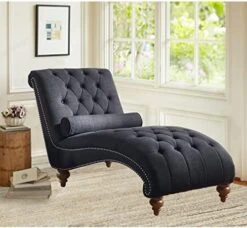 Rosevera Sereno Polyester Upholstered Button Tufting With Toss Pillow Chaise Lounge Chair For Indoor Bedroom, Linen Gray 16 Rosevera Sereno Polyester Upholstered Button Tufting With Toss Pillow Chaise Lounge Chair For Indoor Bedroom, Linen Gray -Safavieh Furnitue Shop 51KYYuyBRaL. AC