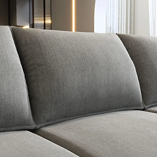 HONBAY Convertible Modular Sectional Sofa With Ottomans Polyester Fabric Sleeper Sectional Couch With Chaise And Storage 6 Seat Sectional Sofa For Living Room, Grey 5 HONBAY Convertible Modular Sectional Sofa With Ottomans Polyester Fabric Sleeper Sectional Couch With Chaise And Storage 6 Seat Sectional Sofa For Living Room, Grey - Image 5