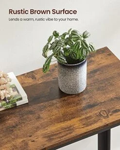 VASAGLE Console Table, 2-Tier Entryway Table With Mesh Shelf, Narrow Sofa Table, Steel Frame, Adjustable Feet, For Hallway, Living Room, Industrial Style, Rustic Brown And Black ULNT80X -Safavieh Furnitue Shop 51LfLDy9KqL