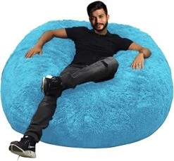 HWIVGKU Bean Bag Chairs, Giant Bean Bag Chair For Adults, 4ftbean Bag CoverComfyBean Bag Bed (No Filler, Cover Only) Fluffy Lazy Sofa (White), 4ft(120 * 65cm) -Safavieh Furnitue Shop 51LhX1vx16L. AC