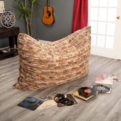 Jaxx Bean Bags Pillow Saxx Bean Bag Chairs, 5.5 Feet, Premium Luxe Fur - Silver Fox -Safavieh Furnitue Shop 51Lw0qoy8FL