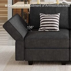 Belffin Large Modular Sectional Sofa U Shaped Couch Set With Storage Convertible Large Couch U Shape Set Reversible Chaise Dark Grey -Safavieh Furnitue Shop 51MQOMobaDL