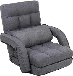 FLOGUOR Indoor Floor Gaming Chairs For Adults With Back Support,Chaise Lounge, 42-Position Folding Lazy Sofa With Pillow For Living Room, Bedroom, Balcony(Grey) 8803GR -Safavieh Furnitue Shop 51MdR2OzRaL. AC